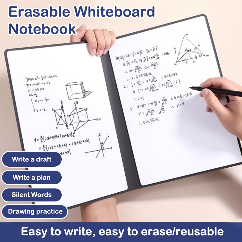 Cloth Pad Reusable - 1Pc Reusable Whiteboard Notebook Set With