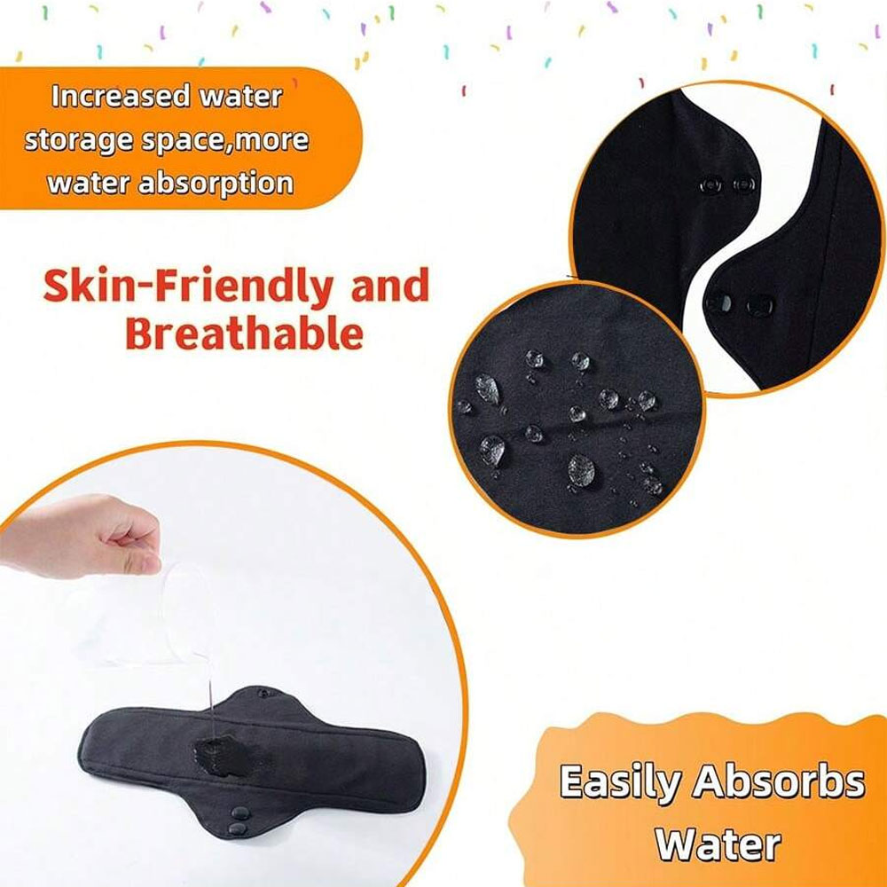 5Pcs Set Washable Black Pure C - огляд і ціна Cloth Pad Reusable